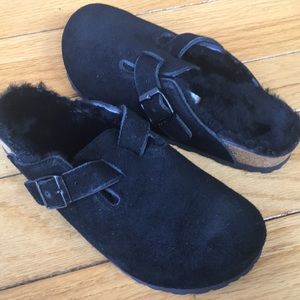 Birkenstock Boston Black Fur clog EU 38 US 7 n